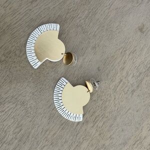 Fossil Stainless Steel and leather earrings.